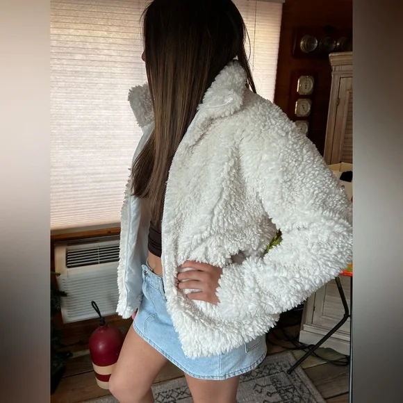 LONG SLEEVE TEDDY BEAR ZIP UP JACKET Size Large women’s sweater jacket - Picture 14 of 14